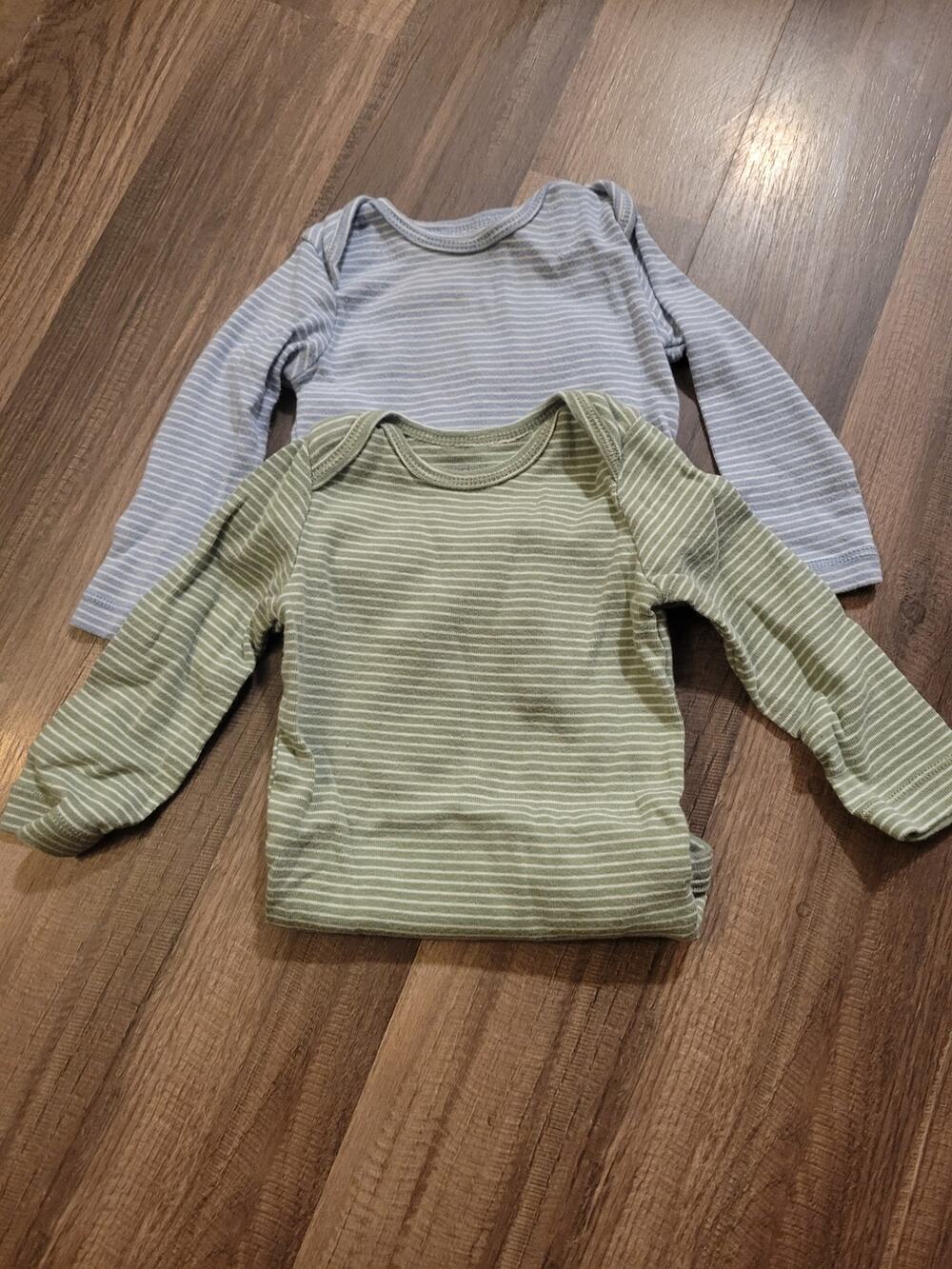 Carters Boys Striped Green/Blue Long Sleeve One Piece Bundle Size 6 Months